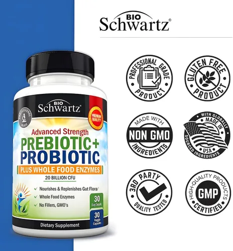 Miniatura 7 de Prebióticos y probióticos avanzados para mujeres y hombres, salud inmunológica, digestiva e intestinal con L. Reuteri, fibra de inulina, enzimas