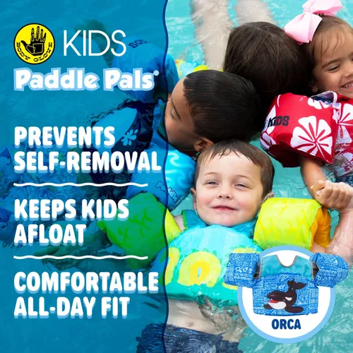 Miniatura 5 de Body Glove Paddle Pals - Chaleco salvavidas para niños aprobado por la Guardia Costera para aprender a nadar PFD Orca