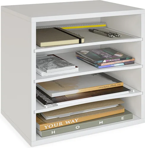 Miniatura 10 de Organizador de papel Ballucci, organizador de escritorio de madera apilable de 3 niveles, organizador de archivos de documentos y clasificador