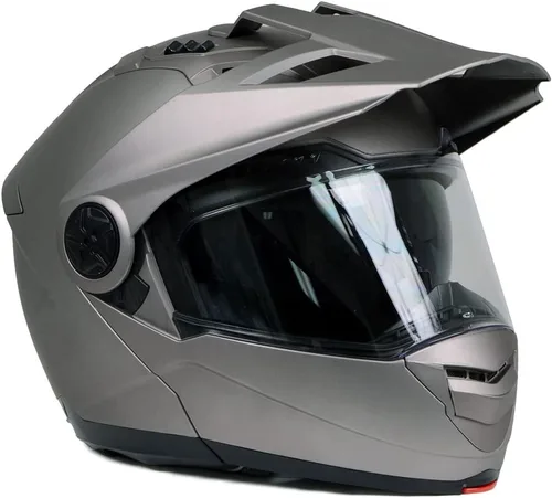 Miniatura 8 de Milwaukee Helmets Silver Ominous Dual Sport Advanced - Casco modular para motocicleta, aprobado por DOT, MPH9822DOT, pequeño