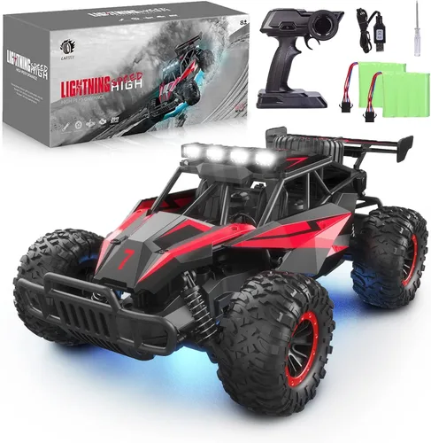 Coche de control remoto a escala 1:16, camión de control remoto de alta velocidad de 12.4 mi/h, vehículo monstruo a control remoto todoterreno con