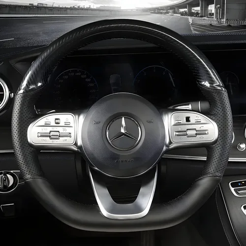 Miniatura 5 de Funda para volante cosida a mano para Mercedes Benz A W177/B W247/C W205/E W213/S W222/CLA C118/GLE V167/CLS C257/GLC C253/G W463 2018-2021