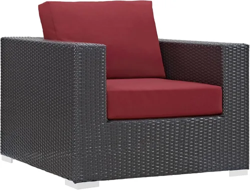 Miniatura 12 de Modway EEI-1911-EXP-ORA Convene - Muebles otomanos cuadrados de tela para patio, muebles de exterior, color naranja espresso Espresso Naranja