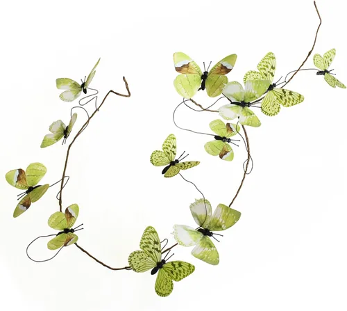 Miniatura 14 de Guirnalda de mariposa artificial, enredaderas decorativas de mariposa falsas, decoración colgante de mariposa única en 3D para pared del hogar, Azul