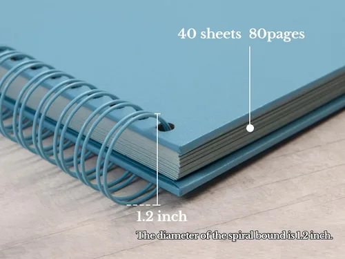 Miniatura 4 de potricher Álbum de fotos DIY de 10 x 10 pulgadas, 80 páginas, papel kraft grueso, color azul, libro de recuerdos para bodas y aniversarios
