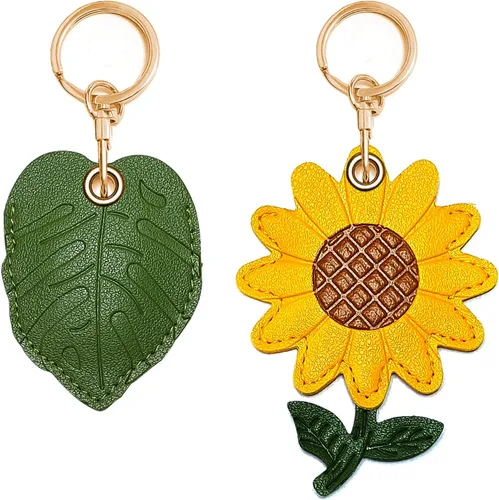 Miniatura 9 de CATCH ON Paquete de 2 fundas de cuero para llavero, bonitos accesorios Kawaii adecuados para Airtag