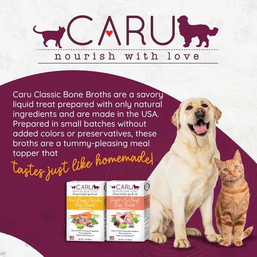 Miniatura 6 de Caru Caldo de hueso de pollo de corral libre para perros y gatos, humedece los alimentos secos o vierte sobre alimentos crudos liofilizados, sin