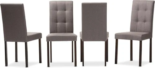 Miniatura 6 de Baxton Studio Andrew - Juego de comedor moderno y contemporáneo de 5 piezas, tapizado de tela gris