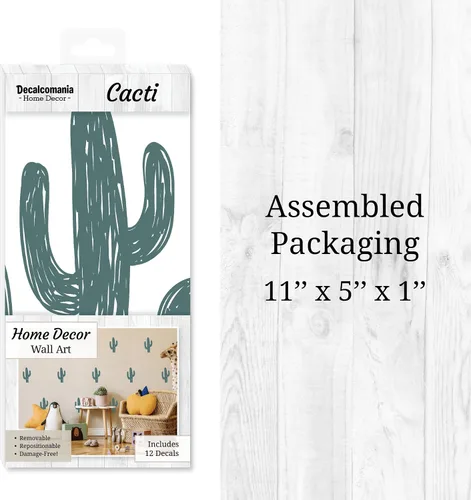 Miniatura 8 de Calcomanías de pared de cactus - Juego de 12 calcomanías de vinilo de 8 pulgadas para pared para guardería, dormitorio, cocina, aula, decoración