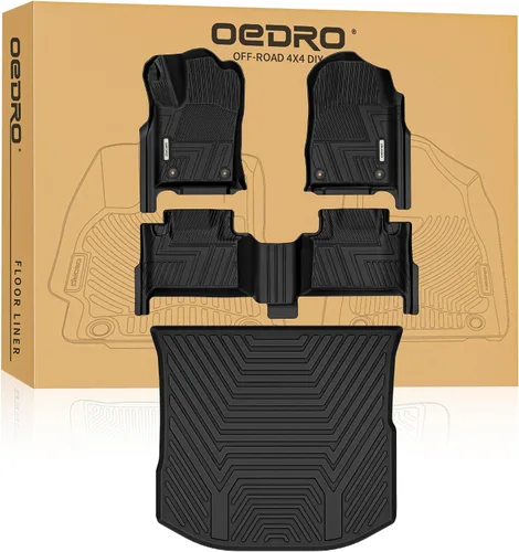 OEDRO Juego de alfombrillas para Jeep Grand Cherokee 2016-2021 / Jeep Grand Cherokee WK 2022, ajuste personalizado negro TPE para todo tipo de