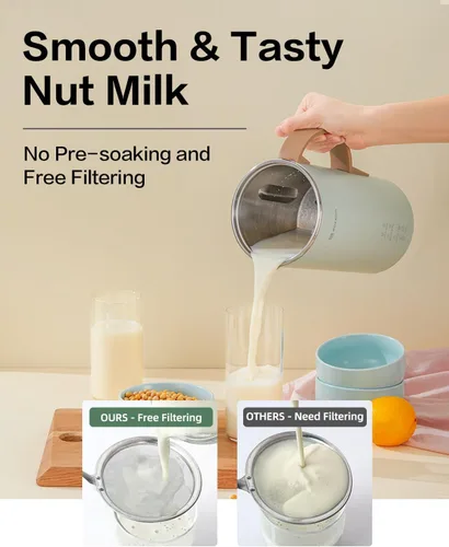 Miniatura 6 de Máquina automática de leche de nueces, máquina de leche de soja de 20 onzas, almendras caseras, avena, coco, soja o leche a base de plantas y Verde