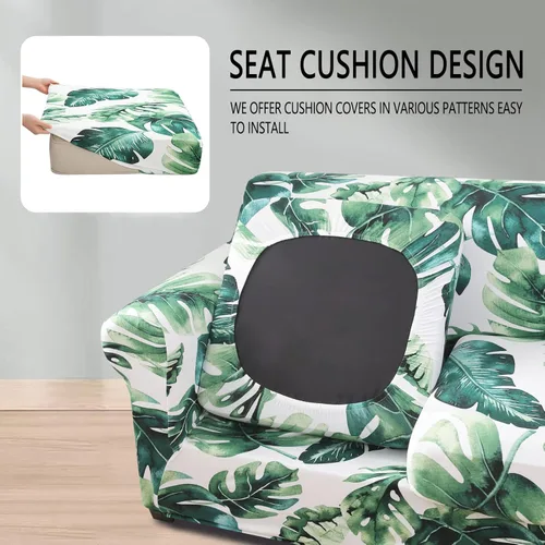 Miniatura 2 de hyha Fundas para sofá, fundas para silla/sofá, estampado floral, elásticas, estampadas, 2 piezas, funda para cojín separado para sofá, protector
