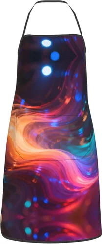 Miniatura 11 de Colorful Stars Delantal con bolsillos, delantales resistentes a las gotas de agua para mujeres y hombres, delantal ideal para uso doméstico