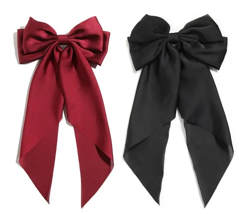 Miniatura 11 de SUSULU Pinzas para el cabello con lazo de cinta negra con cola larga, horquillas para fiestas y accesorios para mujeres y niñas, 2