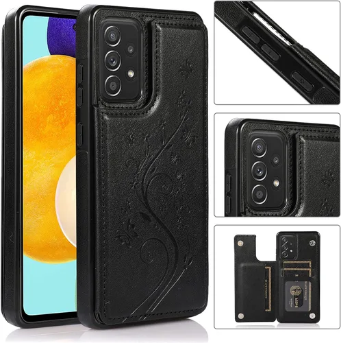 Miniatura 2 de Funda de teléfono para Samsung Galaxy A52 5G/4G con protector de pantalla de vidrio templado y tarjetero con soporte para tarjetero, soporte