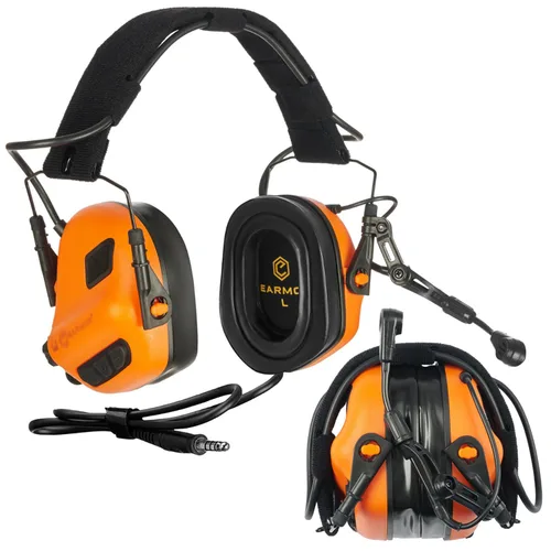 Miniatura 4 de EARMOR Auriculares tácticos M32 para caza y disparo con micrófono, amplificación de sonido, chaqueta Nato TP120, color negro Oscuro
