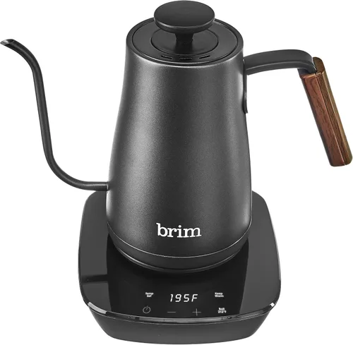 brim Hervidor eléctrico de cuello de cisne con control de temperatura con tacto capacitivo, color negro