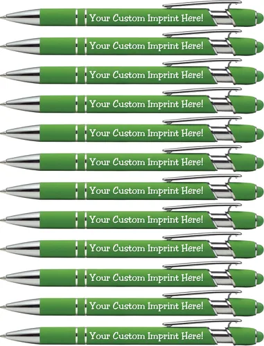 Miniatura 14 de ExpressDesigns™ - Bolígrafos personalizados premium con lápiz óptico Ráfaga de color Bolígrafos personalizados con nombre impreso de metal suave