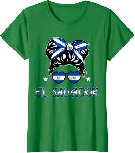 Miniatura 30 de Camiseta de El Salvador para Niñas Bandera Patrimonio Hispano Salvadoreño