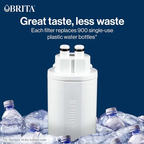 Miniatura 5 de Brita Filtro de agua de repuesto, sin BPA, reemplaza 900 botellas de agua de plástico, dura seis meses o 120 galones, incluye 1 filtro, esencial