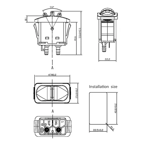 Miniatura 2 de Interruptor de activación con resorte de aire, kit de suspensión neumática ABS ON Off ON ON Lift Universal para asiento de suspensión neumática
