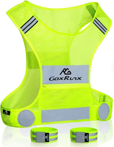 Chaleco reflectante equipo para correr, chalecos de seguridad reflectantes ligeros con bandas para el brazo