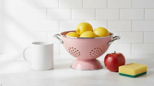 Miniatura 7 de Reston Lloyd Calypso Basics - Colador esmaltado con recubrimiento en polvo con base sólida, cesta coladora con asas, para pasta, bayas, verduras