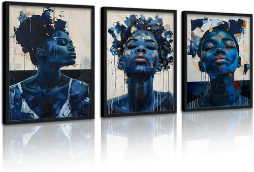 Miniatura 99 de MAMAGO Lienzo decorativo para pared, pintura de belleza dorada y negra, fotos de mujeres africanas, hermosos pósteres de mujer negra, impresiones