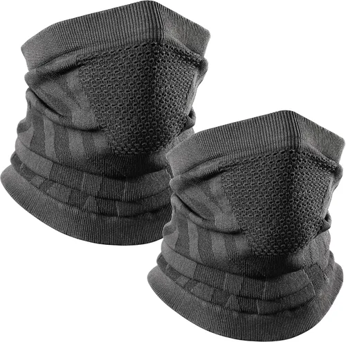 Miniatura 18 de WTACTFUL Calentador de Cuello de Invierno Polaina a Prueba de Viento Máscara Facial Pasamontañas Bandana para Esquí Snowboard Todo negro