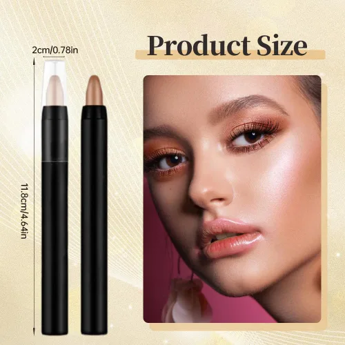 Miniatura 2 de Sombra de ojos en barra brillante, 16 sombras de ojos resaltadoras en lápiz, sombra de ojos con brillo impermeable, lápiz delineador de ojos, sombra
