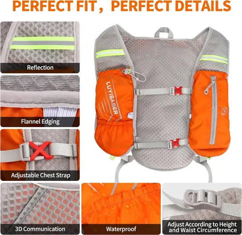 Miniatura 2 de Desoto Mochila de hidratación, chaleco ligero para correr y ciclismo para senderismo, escalada y campamento