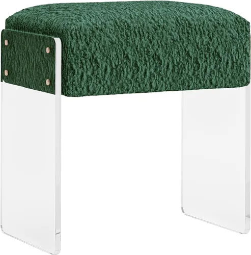 Miniatura 12 de Taburete de tocador y reposapiés - Moderno taburete de tocador y reposapiés con patas de lana y acrílico para sala de maquillaje, sala de estar