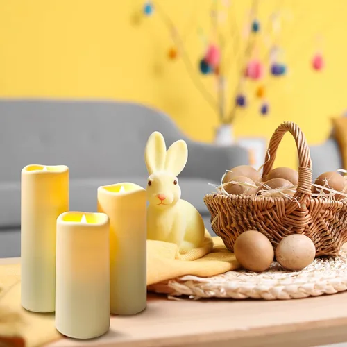 Miniatura 7 de Velas LED sin llama, paquete de 1, vela impermeable para exteriores con control remoto y temporizador, velas falsas de pilar parpadeantes