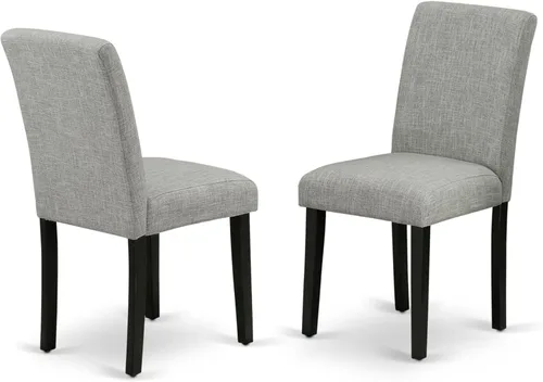 Miniatura 16 de East West Furniture ABP4T55 Abbott Parson - Juego de 2 sillas de comedor acolchadas de piel sintética azul oasis, color roble