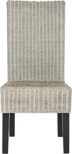 Miniatura 8 de SAFAVIEH Muebles - Juego de 2 sillas de comedor de mimbre Arjun - Blanco lavado - Ratán - Diseño tejido costero - Ideal para comedor, cocina, altura