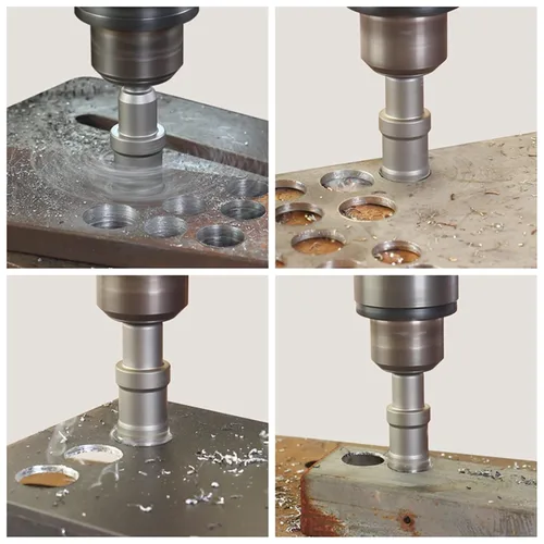 Miniatura 8 de Sierra perforadora de carburo de 1-3/8 pulgadas (1.378 in) para metal duro, cortador de agujeros con punta de carburo de tungsteno con broca piloto
