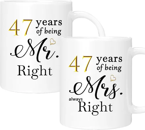 Miniatura 36 de Juego de 2 Tazas de Café del 11º Aniversario, Regalos de Boda del 11º Año Decoraciones de Aniversario para Parejas Padres Hombres Mujeres Marido