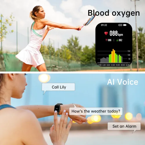 Miniatura 7 de Reloj inteligente para hombres y mujeres Fitness: resistente al agua, responder llamada, relojes digitales para hombre, podómetro, reloj inteligente