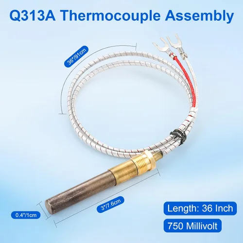 Miniatura 6 de Q313A - Generador de termopila de 36 pulgadas, chimenea de gas natural propano termopila de 750 milivoltios para calentador de agua a gas, chimenea