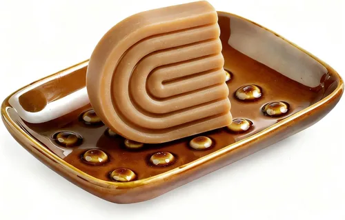 Miniatura 22 de Miamolo Jabonera limpiadora para ducha, jabonera de cerámica para barra de jabón grande, champú o esponja, bandeja ahorradora de jabón para baño
