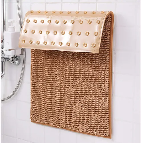 Miniatura 6 de QWEASDF Tapetes absorbentes para baño, antideslizantes, para ducha, entrada, entrada, felpudos de felpilla, extraíbles y lavables, color gris, 19.7