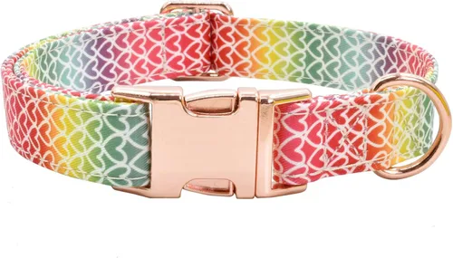 Miniatura 17 de Collar de perro con hebilla de metal, duradero y ajustable, suave para perros pequeños, medianos y grandes 03-flor5