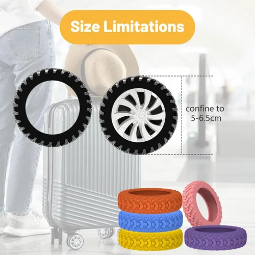 Miniatura 5 de Homimor Fundas para rueda de equipaje, 16 fundas de rueda de maleta, fundas protectoras de rueda de equipaje, fundas protectoras de rueda de maleta