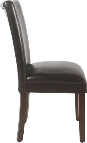Miniatura 141 de Homepop Silla de comedor con detalles festoneados, sillas de comedor Parsons tapizadas, muebles decorativos para el hogar, tejido gris claro