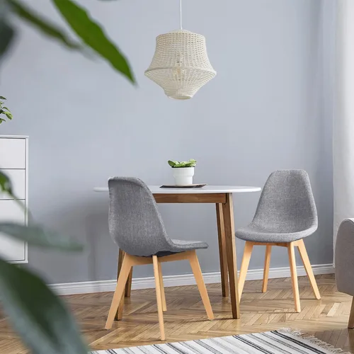 Miniatura 8 de giantex - juego de 4 Sillas de comedor con patas de madera, diseño moderno