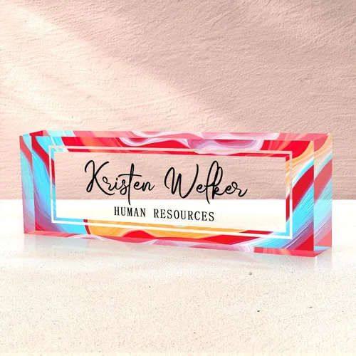 Miniatura 38 de Placa de Nombre Personalizada, Decoración de Oficina Personalizada - Accesorio de Escritorio de Acrílico, Regalos de Oficina para Empleados