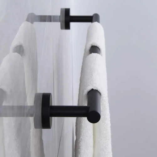 Miniatura 4 de Barra de toalla de mano de baño de 24 pulgadas en negro mate SUS 304 de acero inoxidable para montaje en pared..