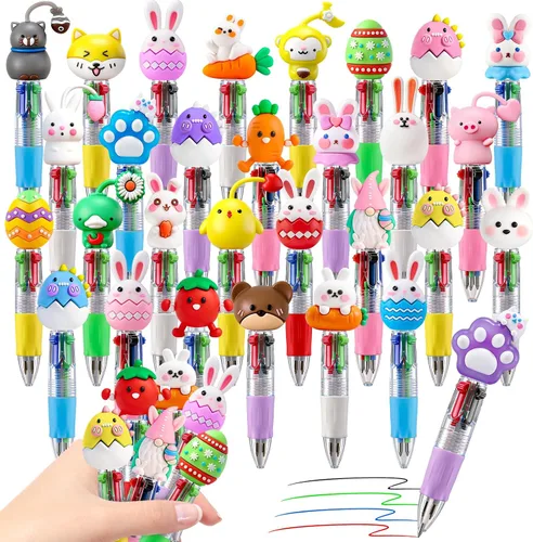 Miniatura 13 de CZWZ 8 piezas de bolígrafos de cuentas navideños, bolígrafos de plástico con cuentas y cuentas de silicona multicolor, bolígrafos navideños