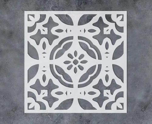 Miniatura 9 de GSS Designs - Plantilla de azulejos de joyas de 12 x 12 pulgadas, gran plantilla reutilizable para pintar y decorar la pared del piso, diseño