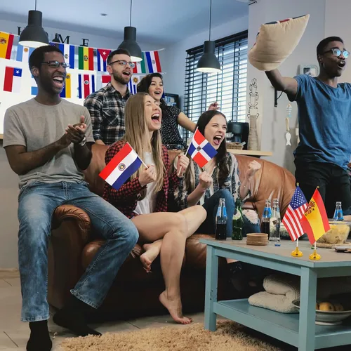 Miniatura 5 de Preboun Juego de 66 banderas de habla hispana de 22 países, 22 banderas de mano con base de soporte, 2 juegos de banderas latinas de América Latina